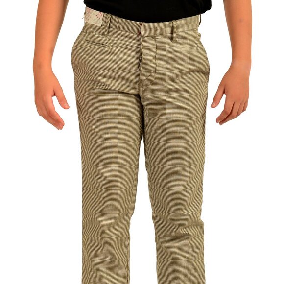 Incotex Slowear Men's Slim Fit Plaid Linen Casual Pants US 30 IT 46